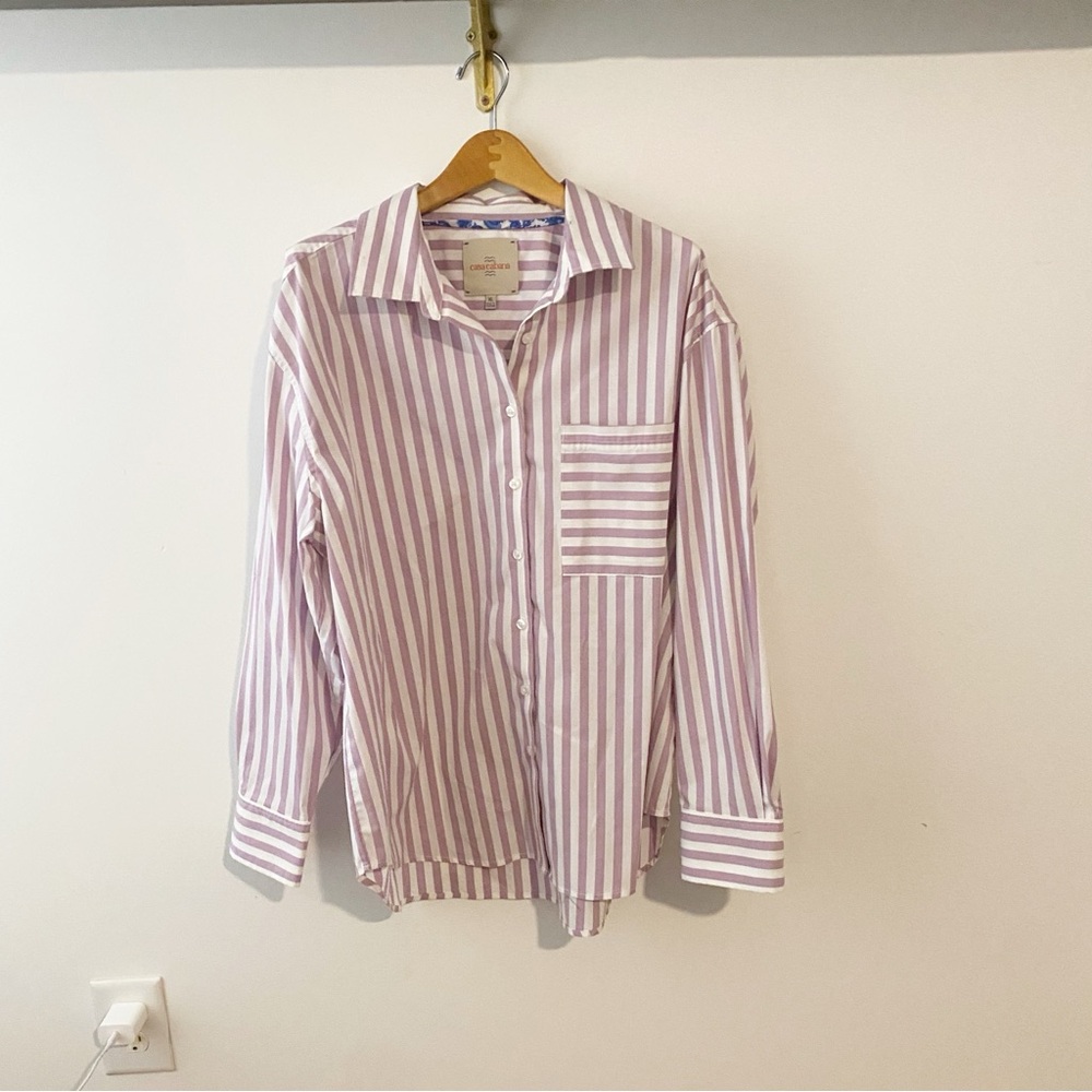 Casa Cabana Purple and White Button Down size XL
